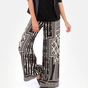 Fab'rik black and cream geometric palazzo pants size S!